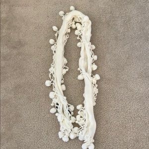 Bebe Pom Pom scarf white